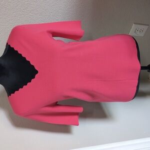 Talbots Pink V-Neck Sweater Semi-Fitted Knit